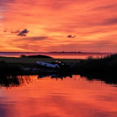 The northern part of the Suaru port is full of historic Kihnu fishing boats. This part of the port i